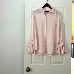Banana Republic Pink Blouse with ruffle cuffs